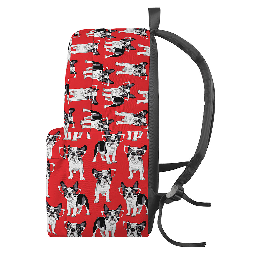 French Bulldog With Glasses Print Backpack