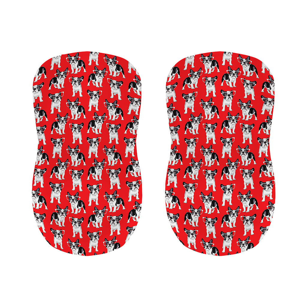French Bulldog With Glasses Print Bar Stool Covers