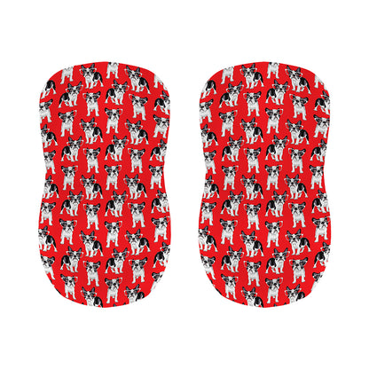 French Bulldog With Glasses Print Bar Stool Covers