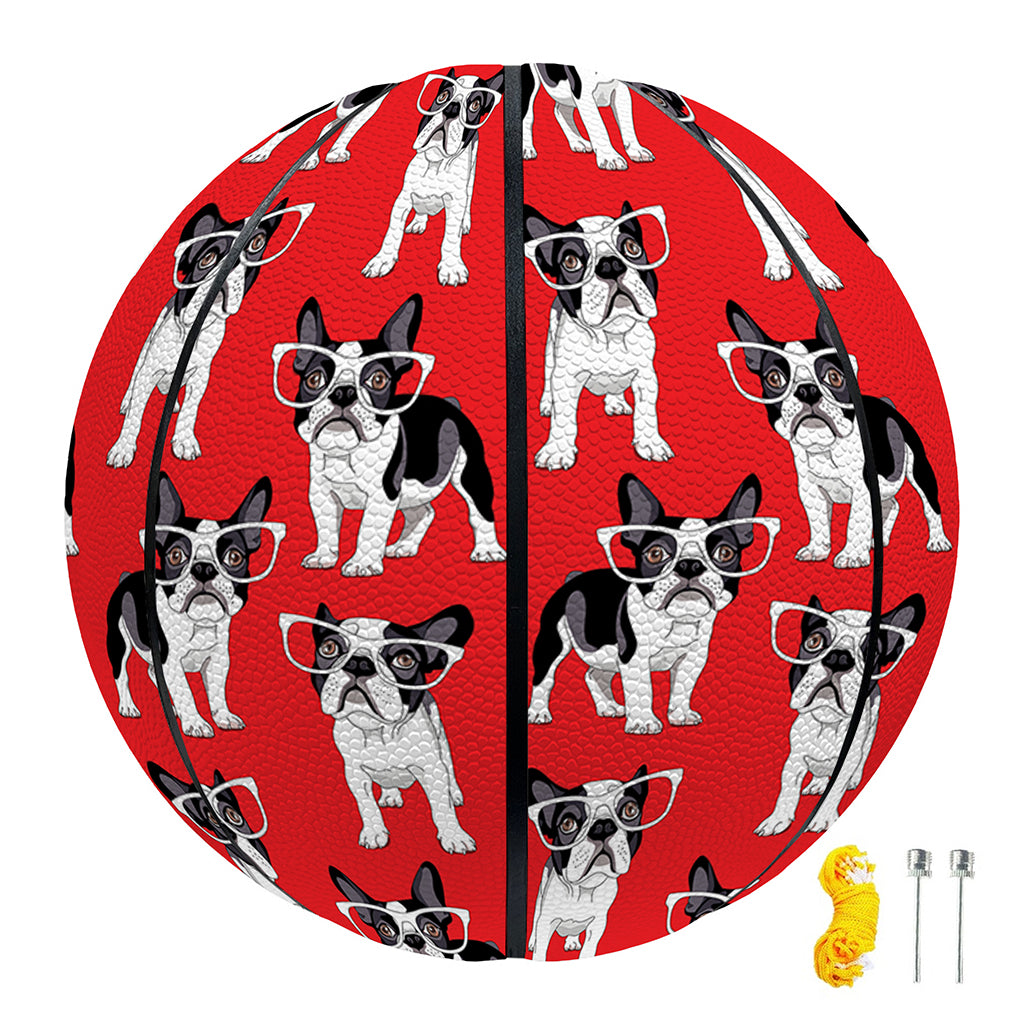 French Bulldog With Glasses Print Basketball