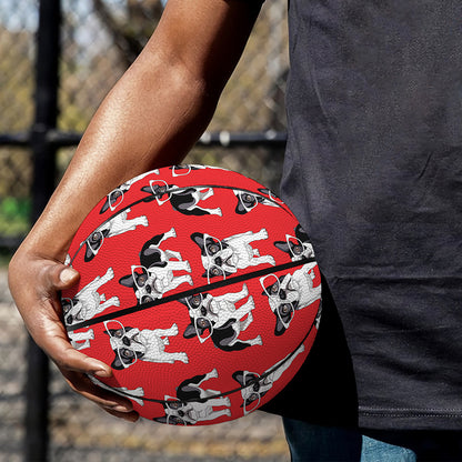 French Bulldog With Glasses Print Basketball