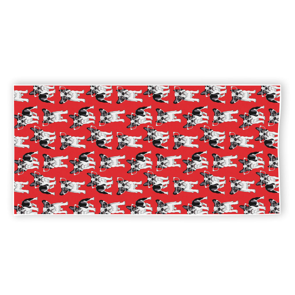 French Bulldog With Glasses Print Beach Towel