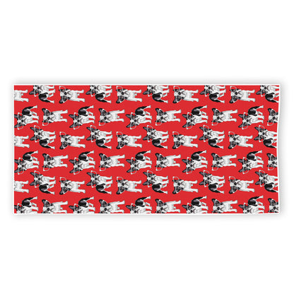 French Bulldog With Glasses Print Beach Towel