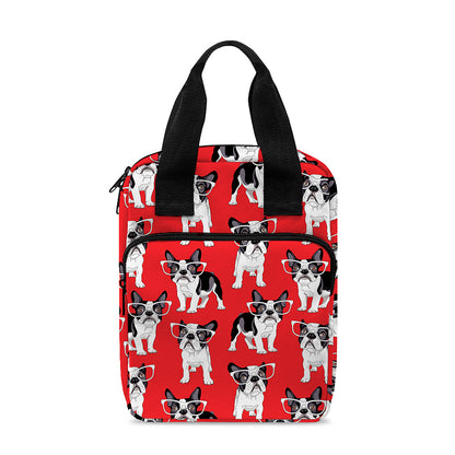 French Bulldog With Glasses Print Bible Tote Bag