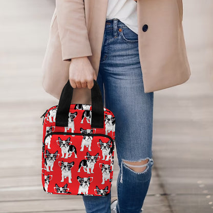 French Bulldog With Glasses Print Bible Tote Bag