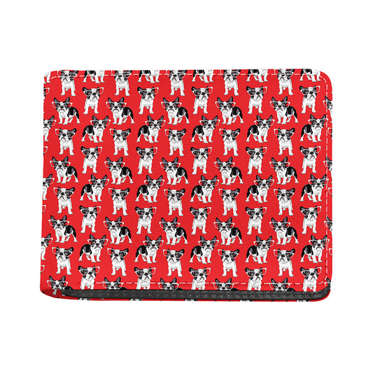 French Bulldog With Glasses Print Bifold Wallet