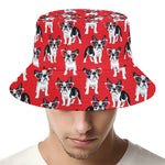 French Bulldog With Glasses Print Bucket Hat