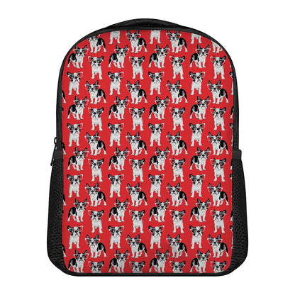 French Bulldog With Glasses Print Casual Backpack