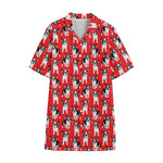 French Bulldog With Glasses Print Cotton Hawaiian Shirt