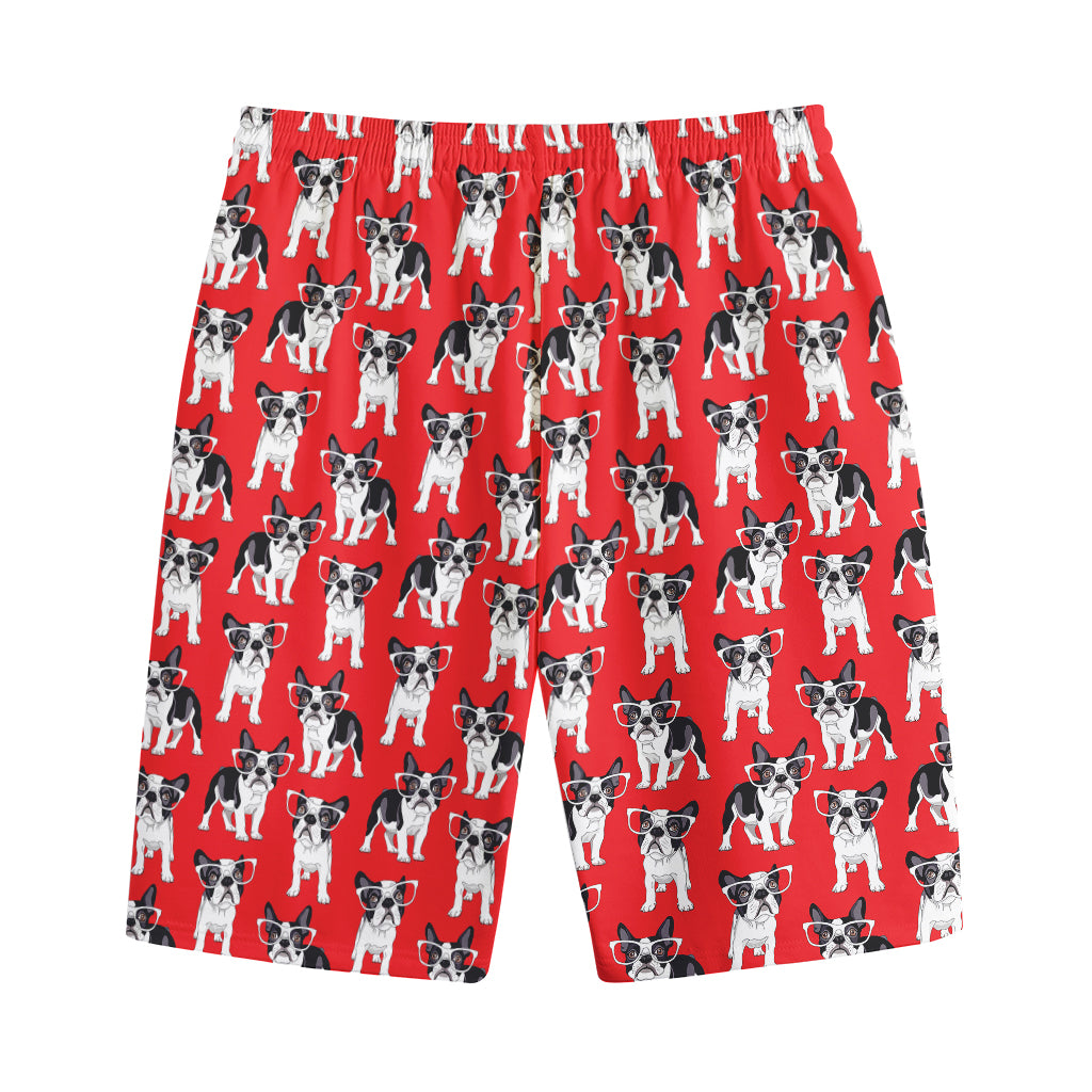 French Bulldog With Glasses Print Cotton Shorts