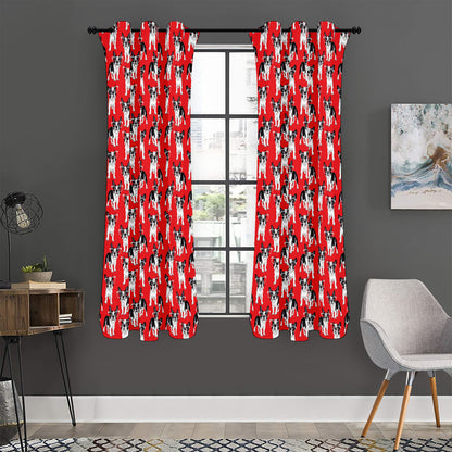 French Bulldog With Glasses Print Curtain