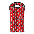 French Bulldog With Glasses Print Double Neoprene Wine Tote
