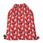 French Bulldog With Glasses Print Drawstring Bag