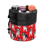 French Bulldog With Glasses Print Drawstring Makeup Bag