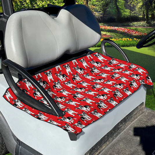 French Bulldog With Glasses Print Golf Cart Seat Cover