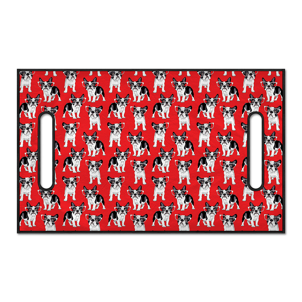 French Bulldog With Glasses Print Golf Cart Seat Cover
