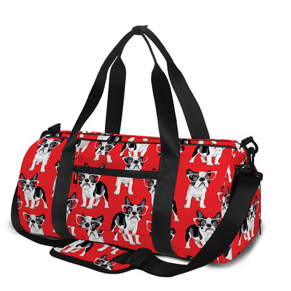 French Bulldog With Glasses Print Gym Bag