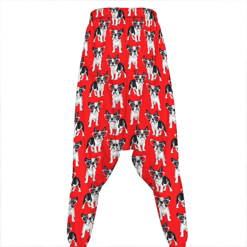 French Bulldog With Glasses Print Hammer Pants