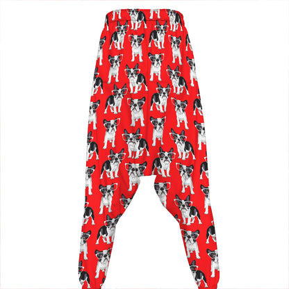 French Bulldog With Glasses Print Hammer Pants