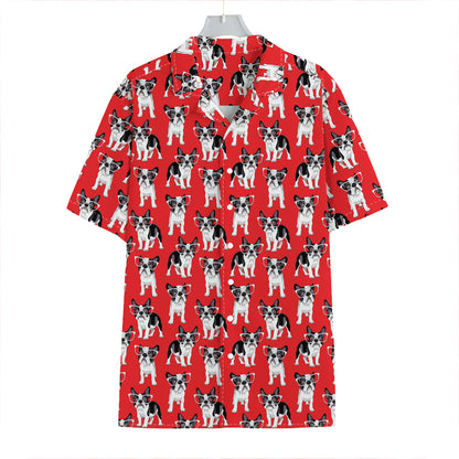 French Bulldog With Glasses Print Hawaiian Shirt
