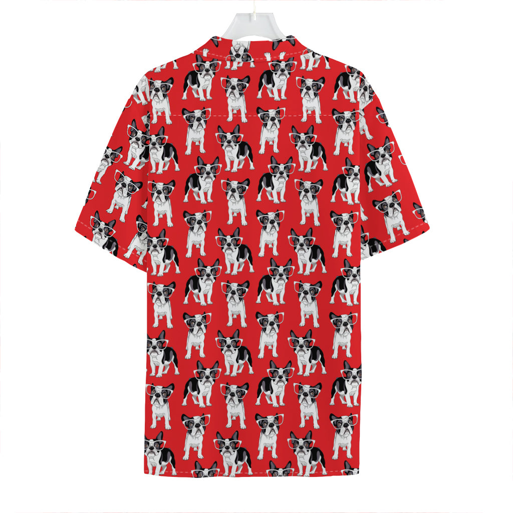 French Bulldog With Glasses Print Hawaiian Shirt