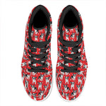 French Bulldog With Glasses Print High Top Leather Sneakers