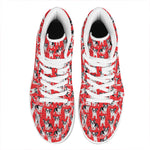 French Bulldog With Glasses Print High Top Leather Sneakers