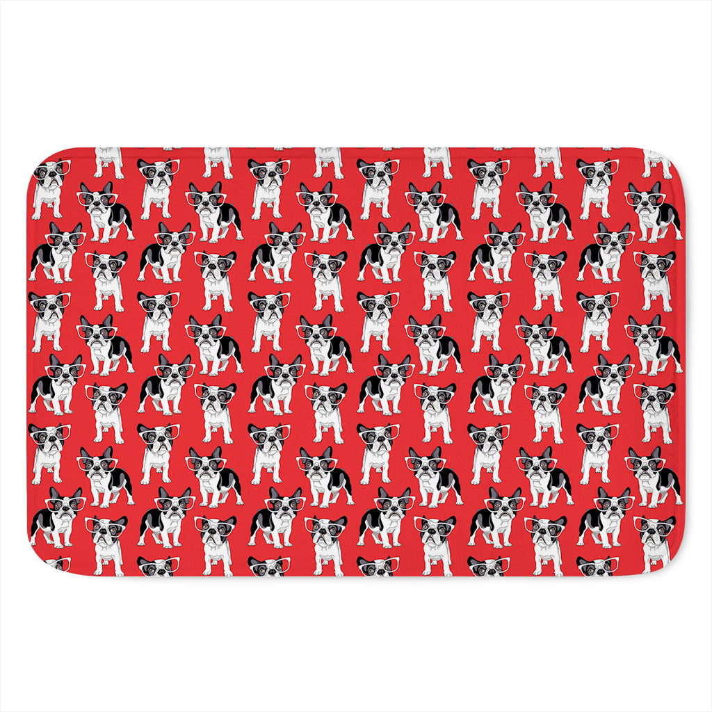 French Bulldog With Glasses Print Indoor Door Mat