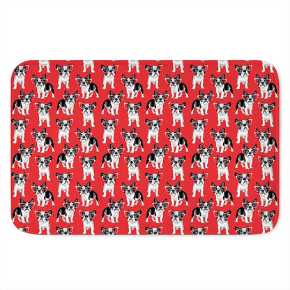 French Bulldog With Glasses Print Indoor Door Mat