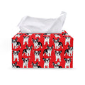 French Bulldog With Glasses Print Leather Tissue Box Cover