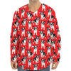 French Bulldog With Glasses Print Long Sleeve Baseball Jersey