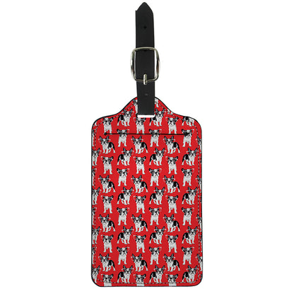French Bulldog With Glasses Print Luggage Tag