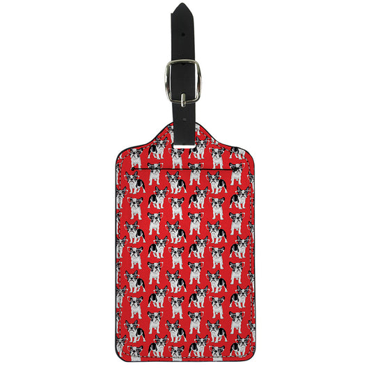 French Bulldog With Glasses Print Luggage Tag