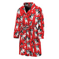 French Bulldog With Glasses Print Men's Bathrobe