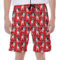 French Bulldog With Glasses Print Men's Beach Shorts