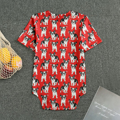 French Bulldog With Glasses Print Men's Bodysuit