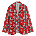 French Bulldog With Glasses Print Men's Cotton Blazer