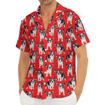 French Bulldog With Glasses Print Men's Deep V-Neck Shirt