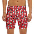 French Bulldog With Glasses Print Men's Long Boxer Briefs