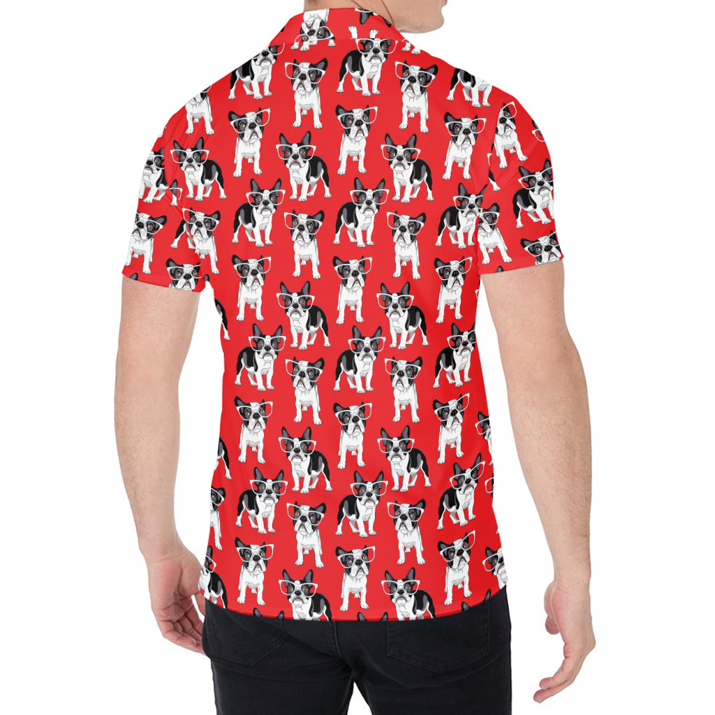 French Bulldog With Glasses Print Men's Shirt