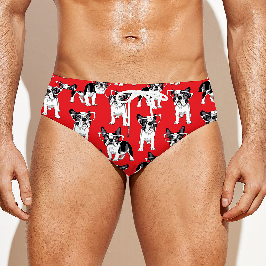 French Bulldog With Glasses Print Men's Swim Briefs