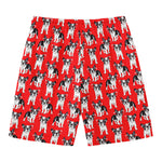 French Bulldog With Glasses Print Men's Swim Trunks