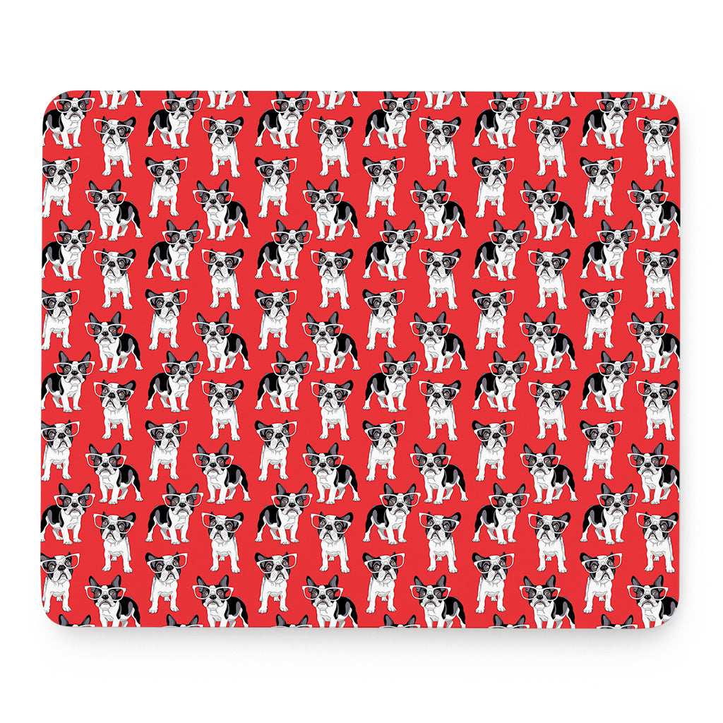 French Bulldog With Glasses Print Mouse Pad
