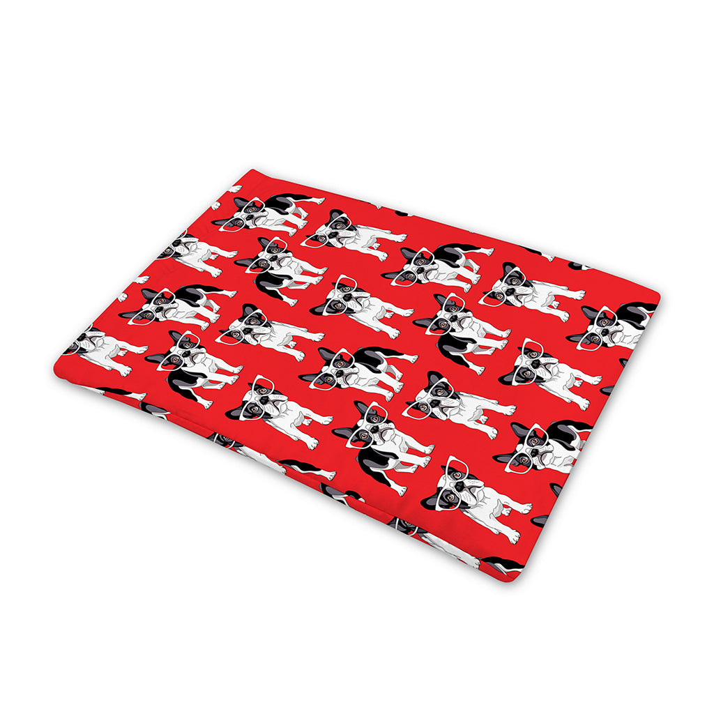 French Bulldog With Glasses Print Pet Cooling Mat Cover