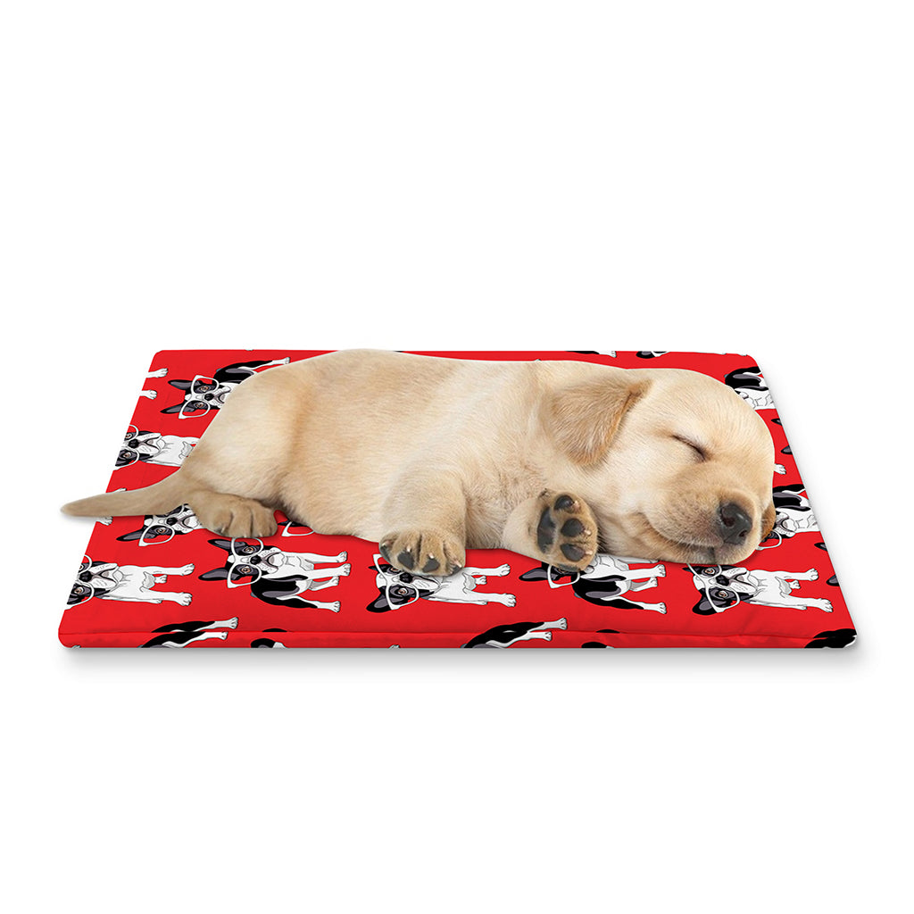 French Bulldog With Glasses Print Pet Cooling Mat Cover