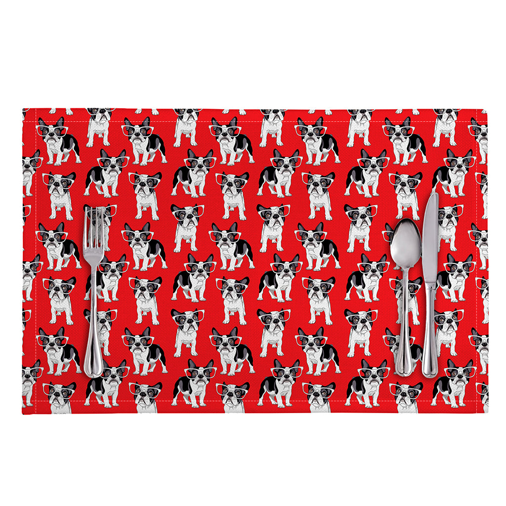 French Bulldog With Glasses Print Placemat