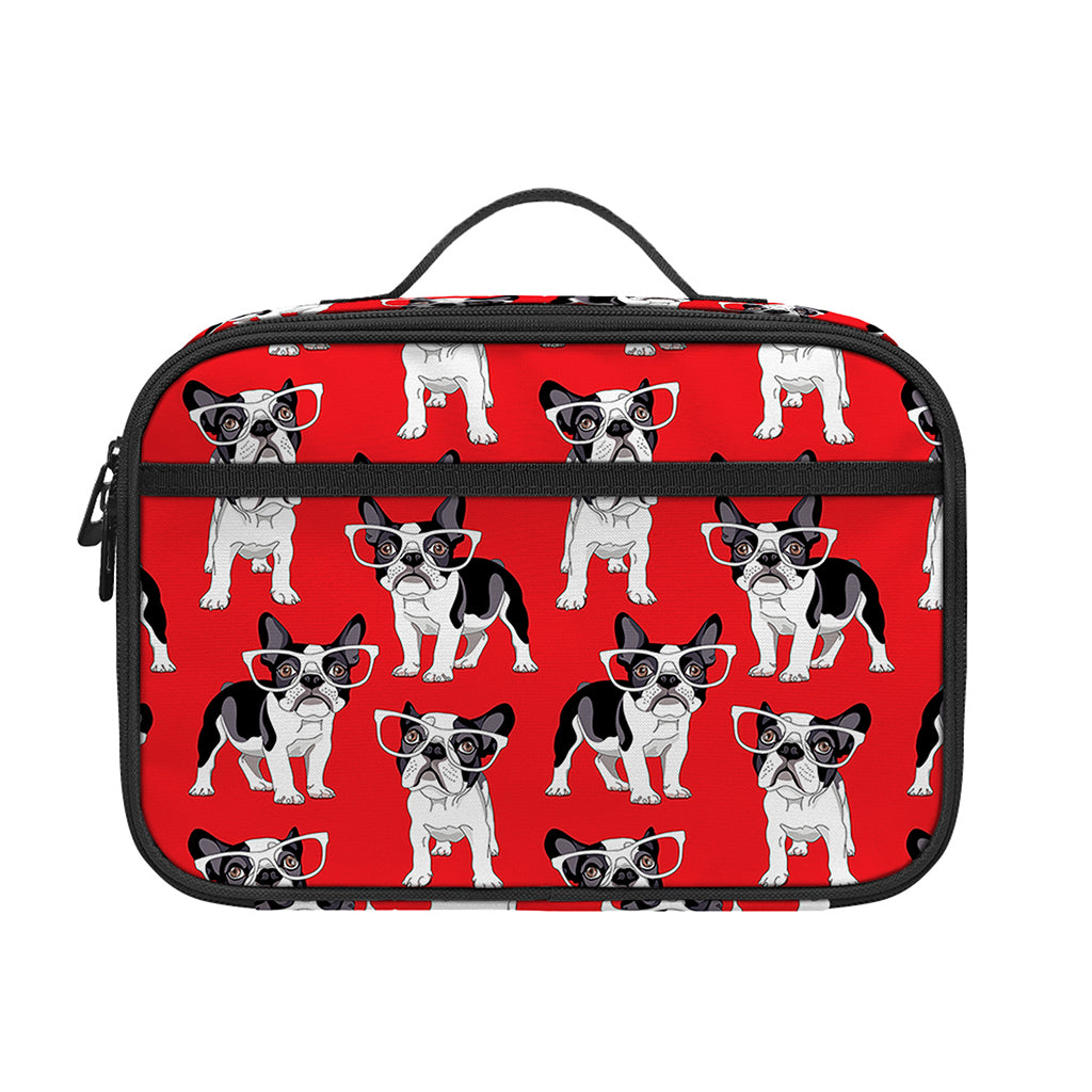 French Bulldog With Glasses Print Portable Lunch Bag
