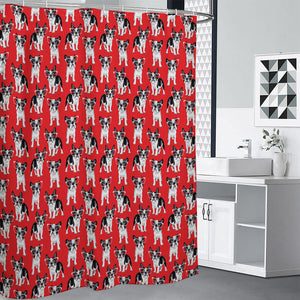 French Bulldog With Glasses Print Premium Shower Curtain