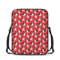 French Bulldog With Glasses Print Rectangular Crossbody Bag