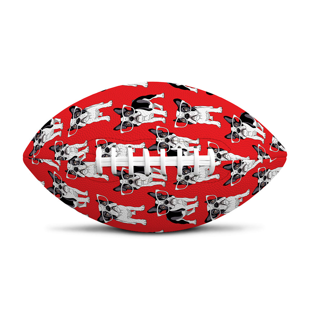 French Bulldog With Glasses Print Rugby Ball